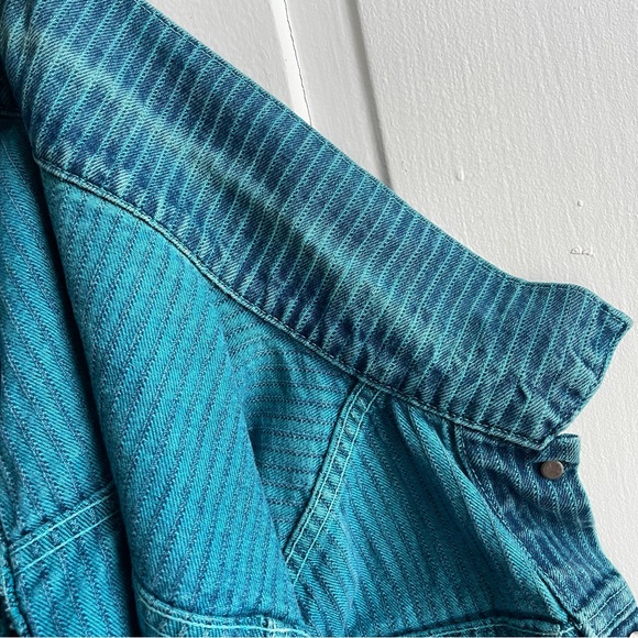 Vintage Rare 70s Over-dyed Blue Teal Pinstripe Type III Levi’s Denim Jacket - Picture 8 of 8